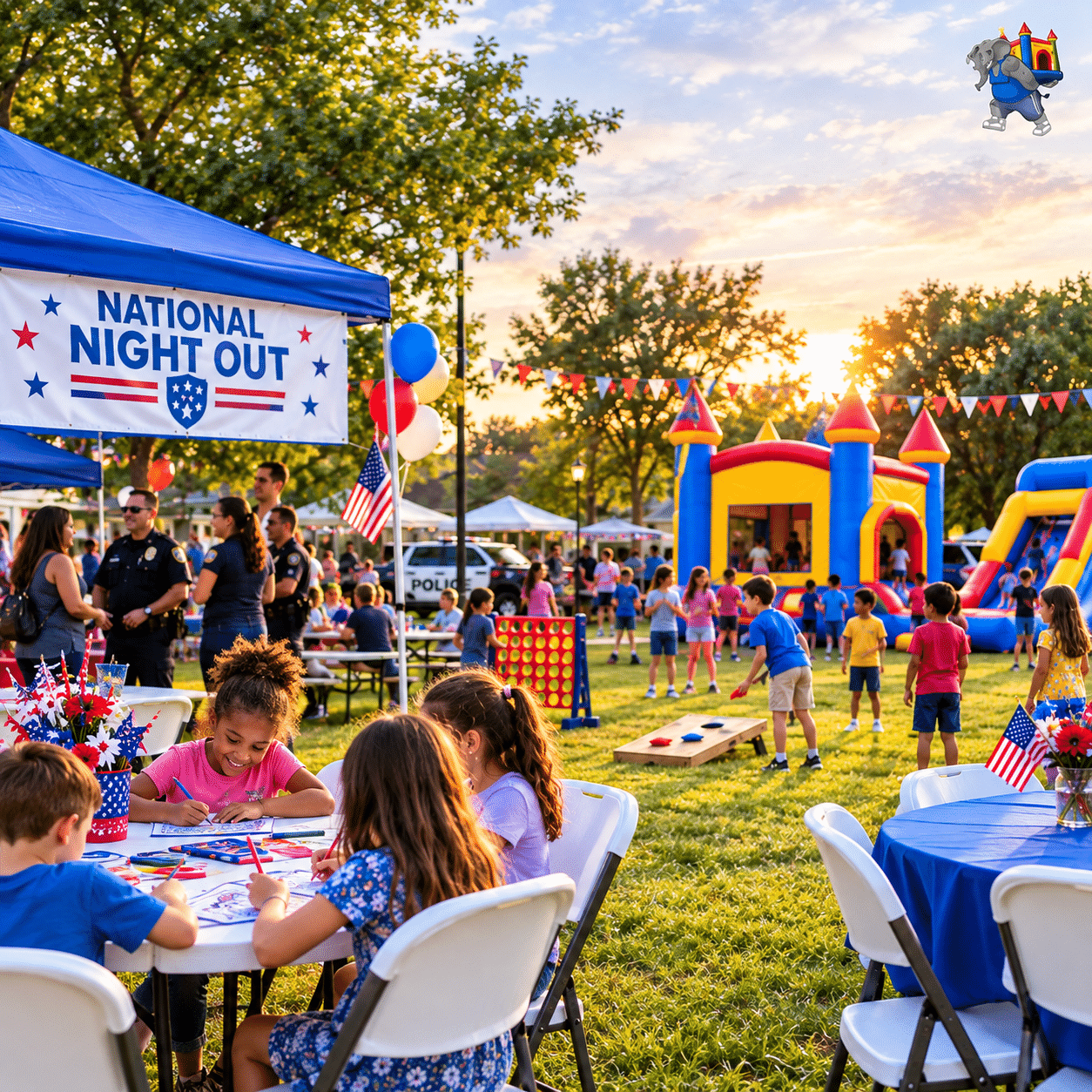 2b707bd9 0342 4b0d bbc9 37740054effe How Can Tables, Chairs, Games, and Inflatables Complete a National Night Out Event?